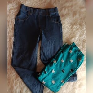 Garanimals Blue and Teal  Jeggings,short Girl  Bundle (3 Pieces Of 3/4 Years